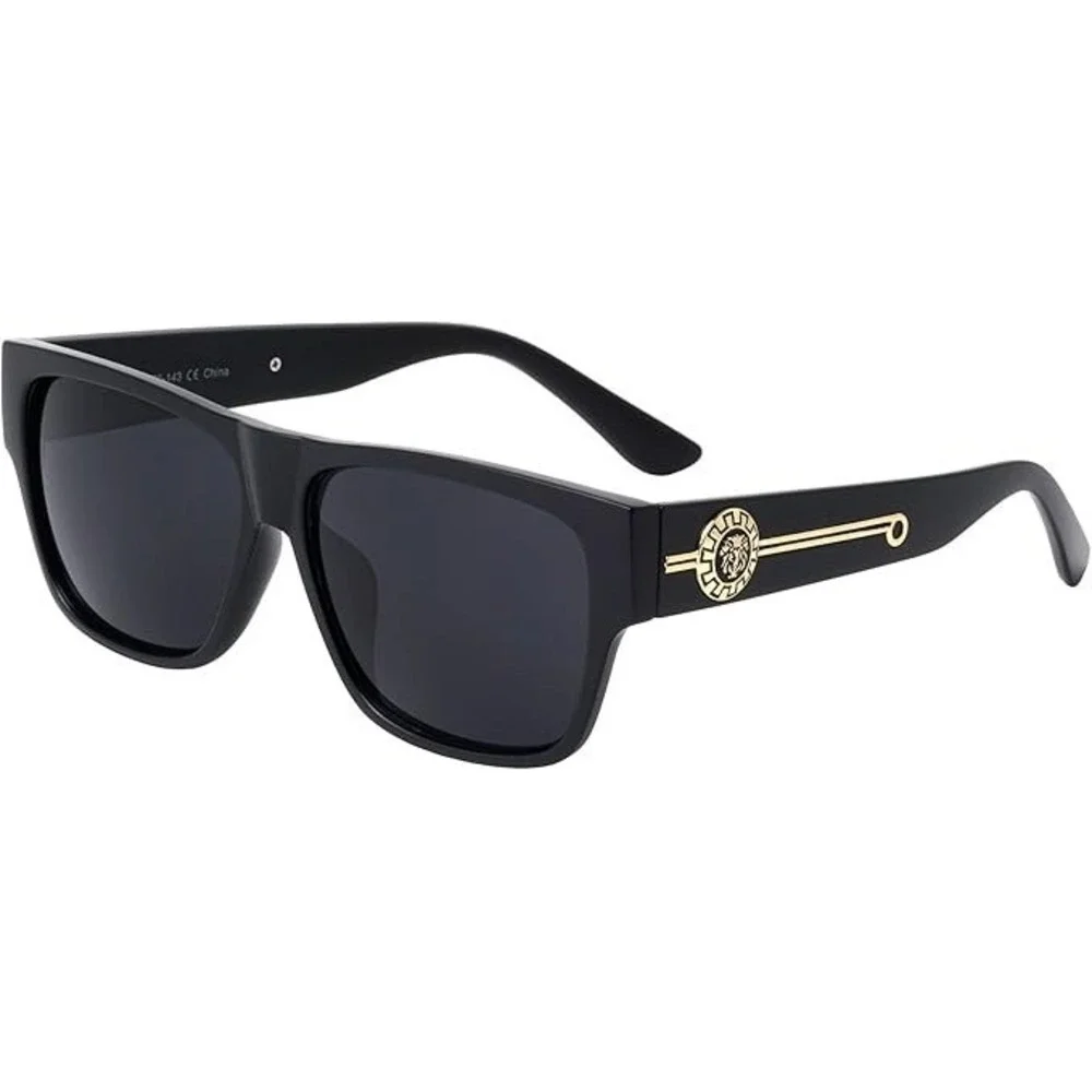 Sunglasses Dark Black Lens Frame Designer Style Men Street Wear UV400 Lentes New